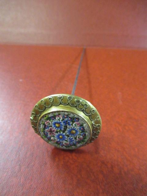 LATE VICTORIAN MICRO MOSAIC HAT PIN Image