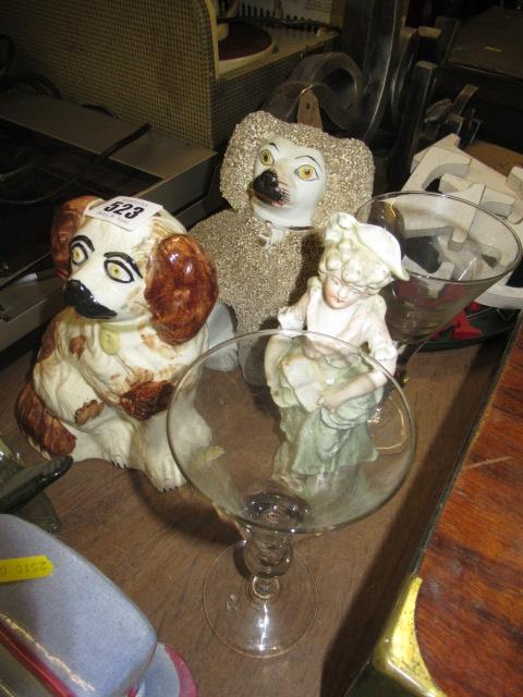 STAFFORDSHIRE DOGS PAIR OF GLASSES ETC Image