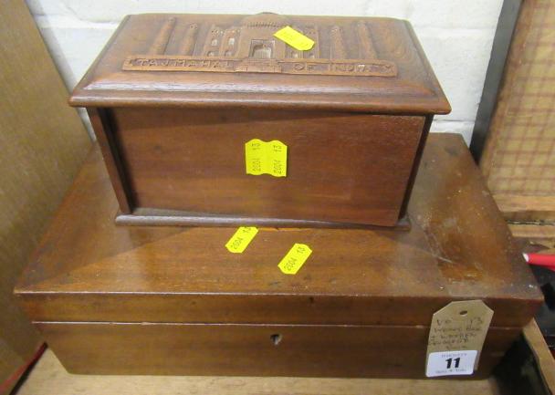 WORKBOX AND CARVED CIGARETTE BOX Image