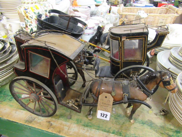 TWO BESWICK HORSES AND TRAPS AND A GIG Image
