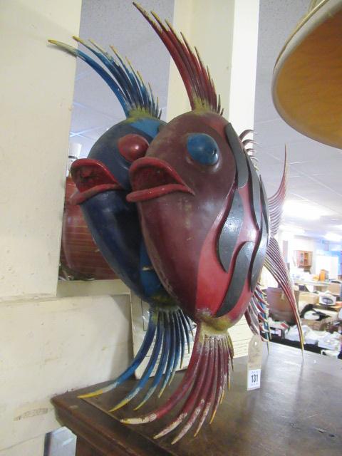PAIR OF METAL FISH WALL LIGHTS Image