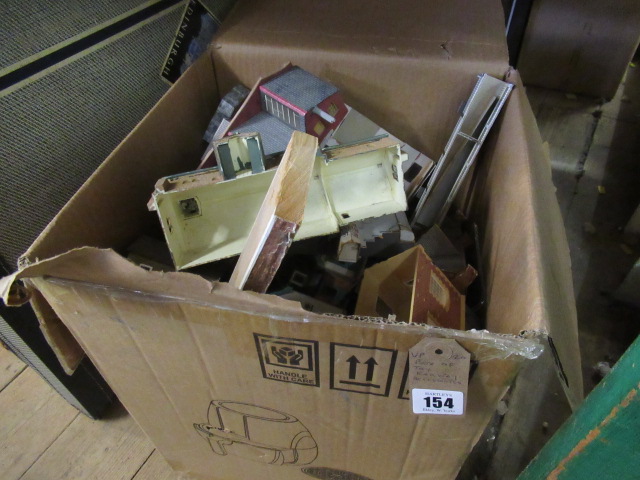 BOX OF TOY RAILWAY ACCESSORIES Image