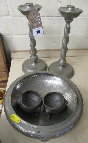 FIVE ITEMS OF PEWTER Image