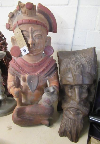 ASIAN FIGURE AND CARVED HEAD Image