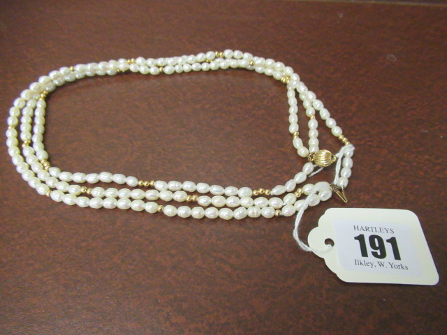 TRIPLE STRAND CULTURED PEARL NECKLACE Image