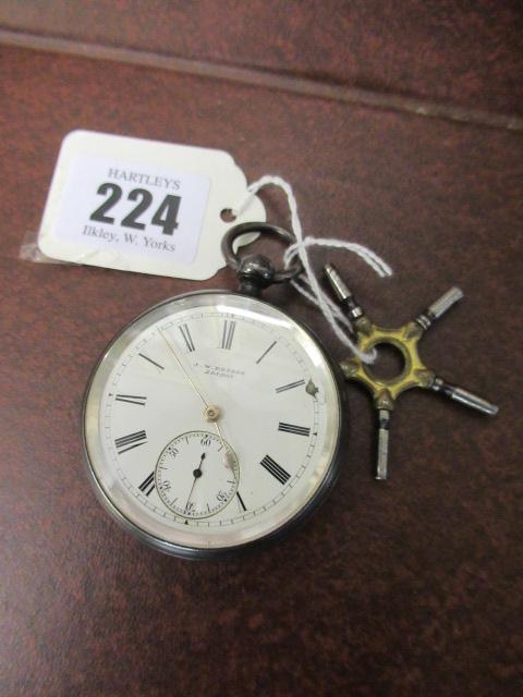 VICTORIAN SILVER LUDGATE POCKET WATCH BY BENSON WITH MULTI KEY Image