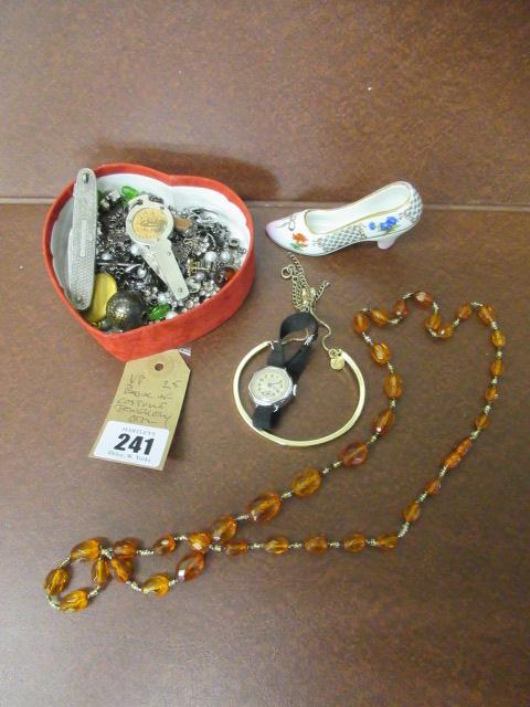 BOX OF COSTUME JEWELLERY ETC Image