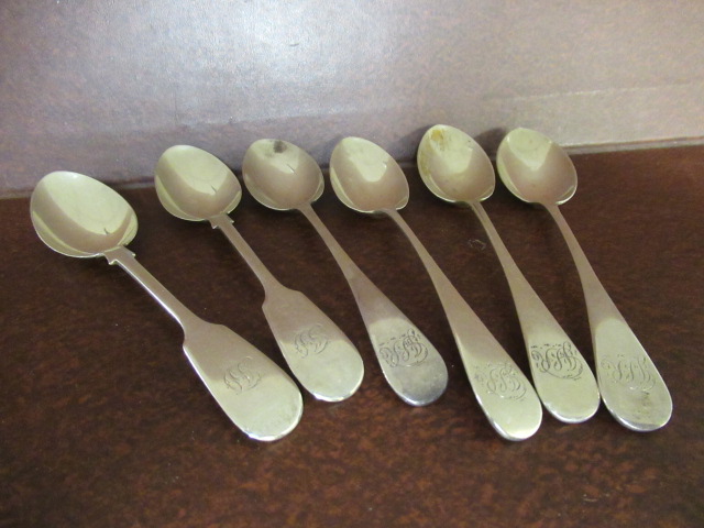 SIX SILVER TEASPOONS Image