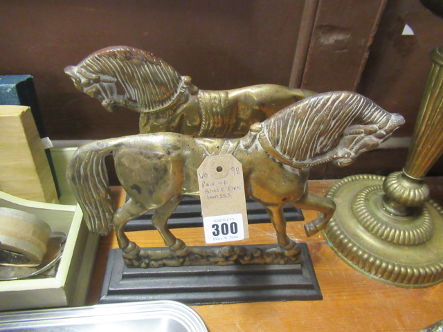 PAIR OF BRASS FIRE HORSES Image