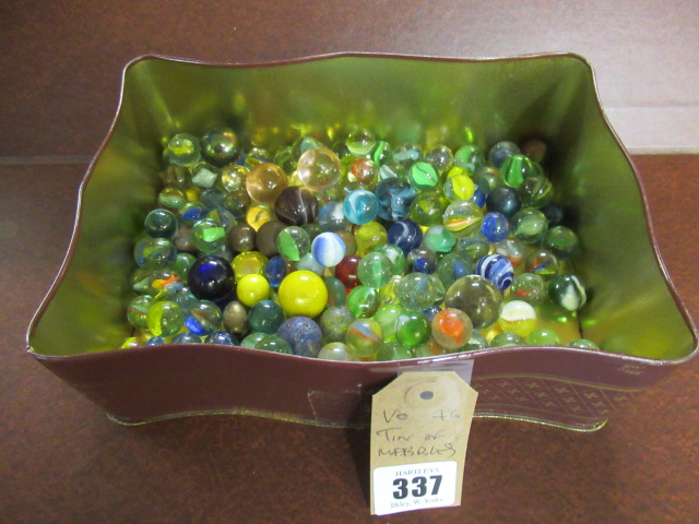 TRAY OF GLASS MARBLES Image