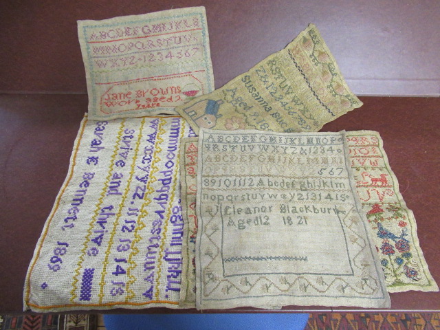 FIVE SAMPLERS INCLUDING DATED 1820 Image