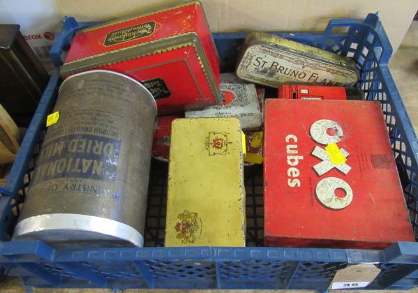 BOX OF VINTAGE TINS Image