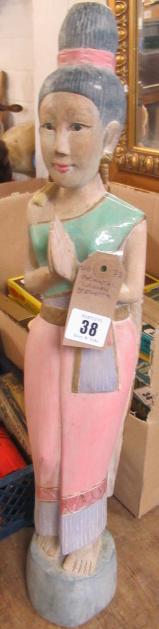 ORIENTAL WOODEN STATUE Image