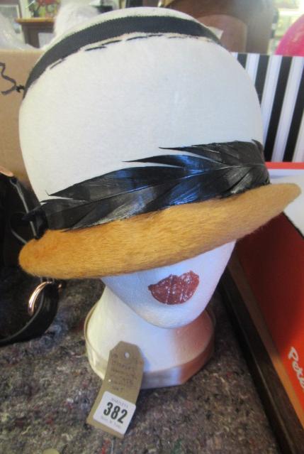 VINTAGE GLAMOUR HAT ON DISPLAY HEAD Image