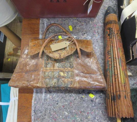 ALLIGATOR HANDBAG AND JAPANESE PARASOL Image