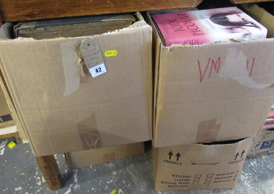 FOUR BOXES OF HARD BACK BOOKS INCLUDING ALAN BENNETT Image