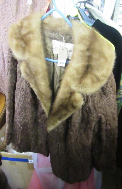CAPSTICK AND HAMER BROWN PERSIAN LAMB JACKET WITH MINK COLLAR Image