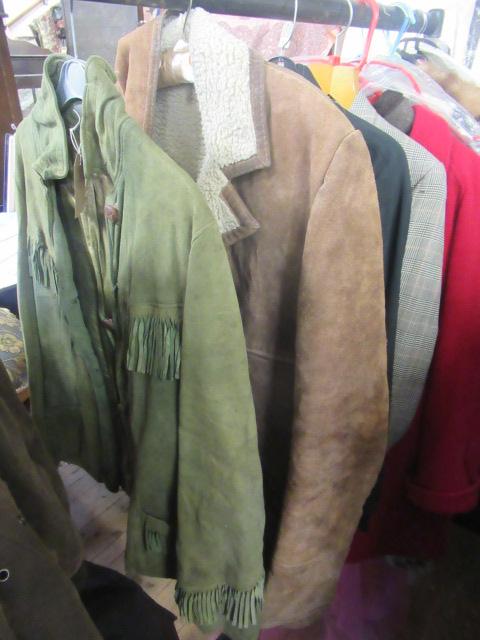 VINTAGE HARRINGTON  SHEEPSKIN AND SUEDE JACKETS AND A THREE PIECE SUIT Image