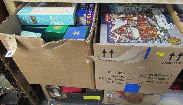 TWO BOXES OF VINTAGE JIGSAW PUZZLES Image