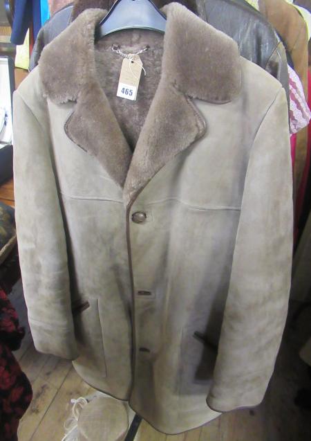 GENTS GREY SHEEPSKIN JACKET SIZE 40 Image