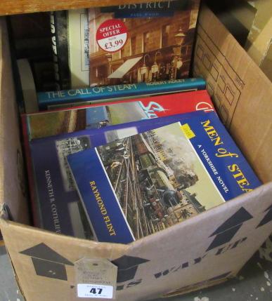 BOX OF STEAM LOCOMOTIVE REFERENCE BOOKS Image