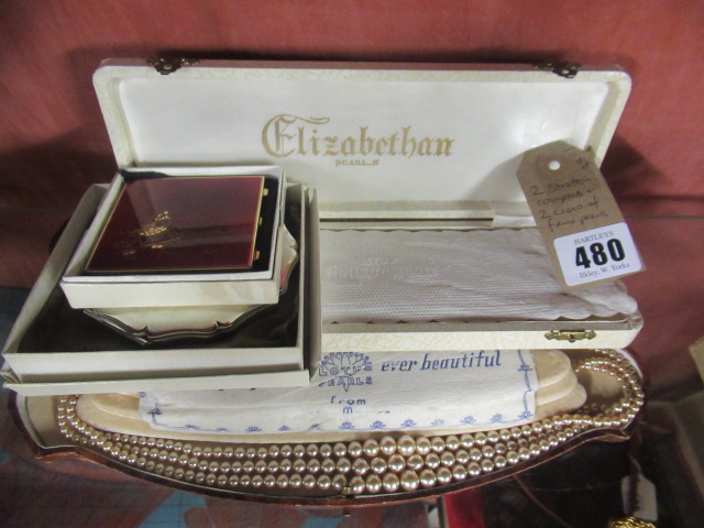 TWO STRATTON COMPACTS AND TWO CASES OF FAUX PEARLS Image