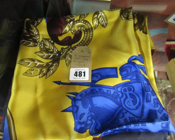 BURBERRY SILK BLUE KNIGHT SCARF Image