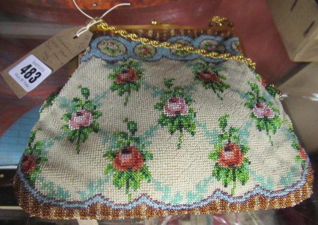 EDWARDIAN GLASS BEADWORK EVENING BAG Image
