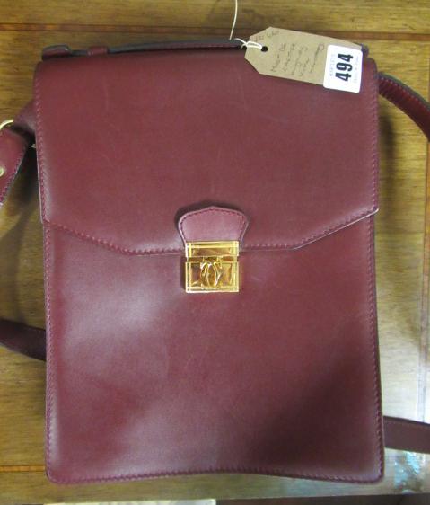 MUST DE CARTIER BURGUNDY LEATHER HANDBAG Image