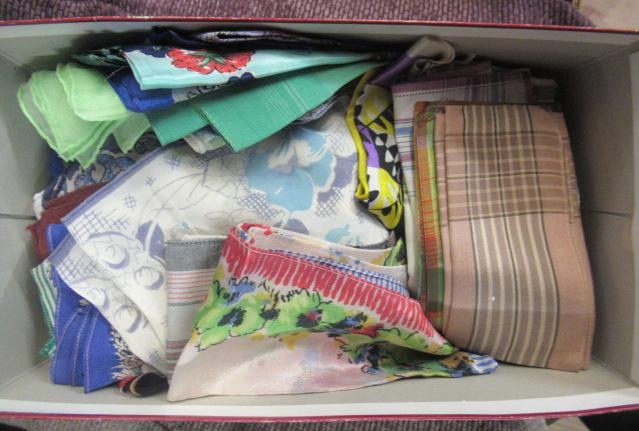 BOX OF SILK ACETATE AND OTHER HANDKERCHIEFS Image
