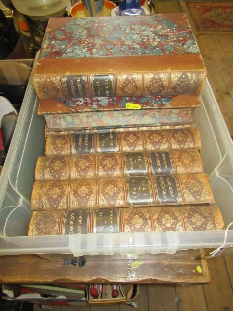BOX OF CHAMBERS ENCYCLOPEDIAS 1892 Image