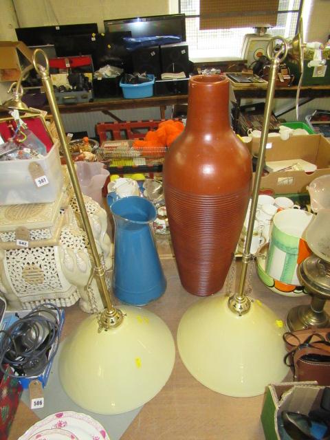 PAIR OF CEILING GLASS DOWNLIGHTERS Image