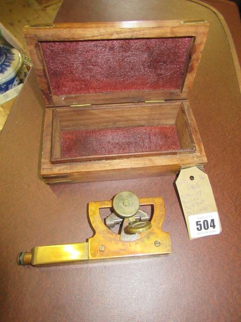 CASED 1903 STANLEY ANGLE SEXTANT  Image