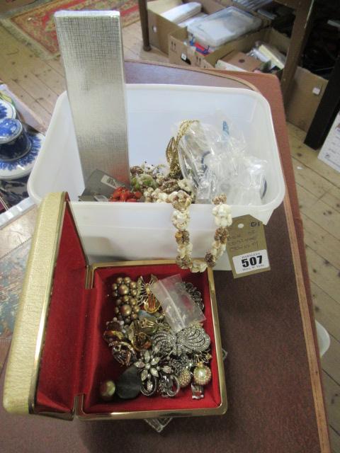 BOX OF COSTUME JEWELLERY Image