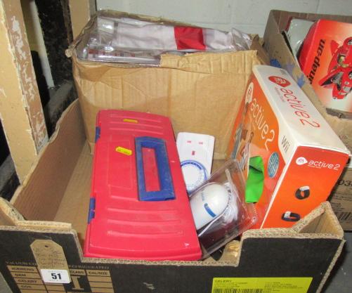 BOX OF MISCELLANEOUS INCLUDING ENGLAND FLAGS ETC Image