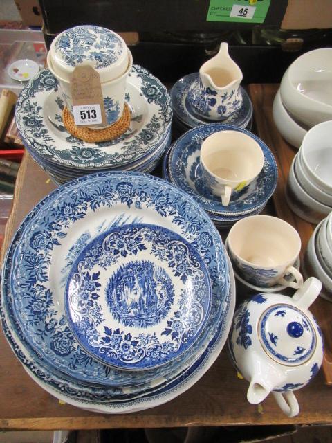 QUANTITY OF RINGTONS AND OTHER BLUE AND WHITE POTTERY  Image