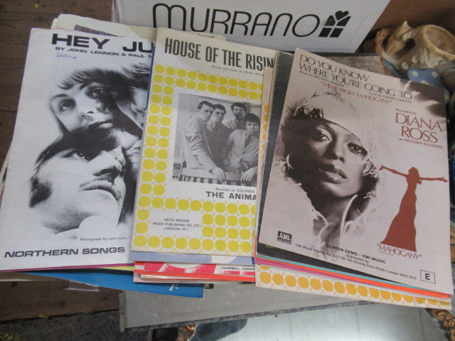 BOX OF BEATLES AND OTHER SHEET MUSIC Image