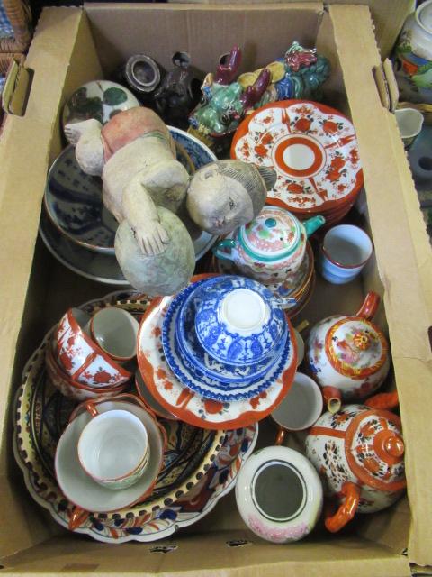 BOX OF ORIENTAL CERAMICS Image