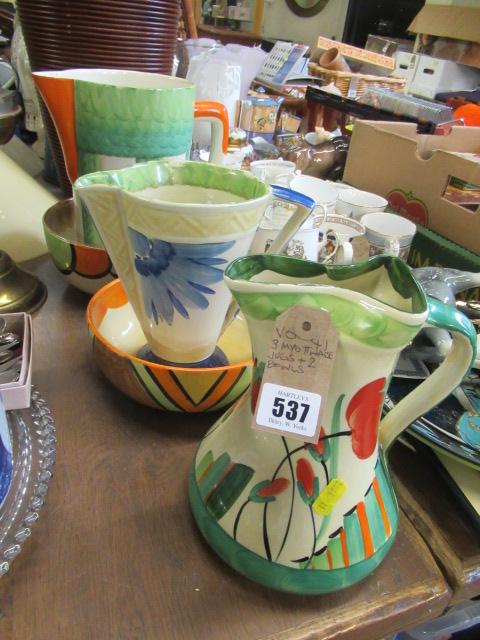 THREE MYOTT JUGS AND TWO BOWLS Image