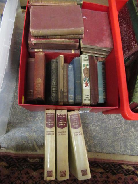 BOX OF VINTAGE DICKENS AND OTHER HARD BACK BOOKS  Image