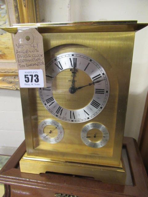 BRASS CASED CLOCK BAROMETER Image