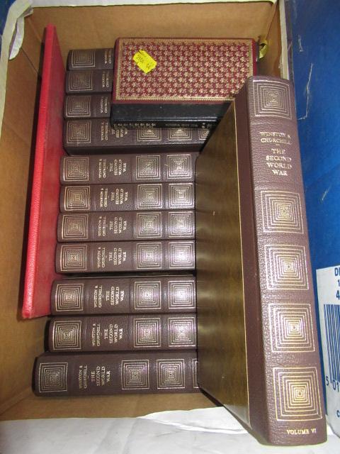 BOX OF LEATHER BOUND CHURCHILL BOOKS Image