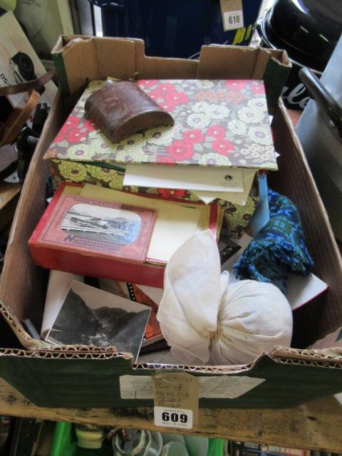 BOX OF MISCELLANEOUS INCLUDING CHESS PIECES Image