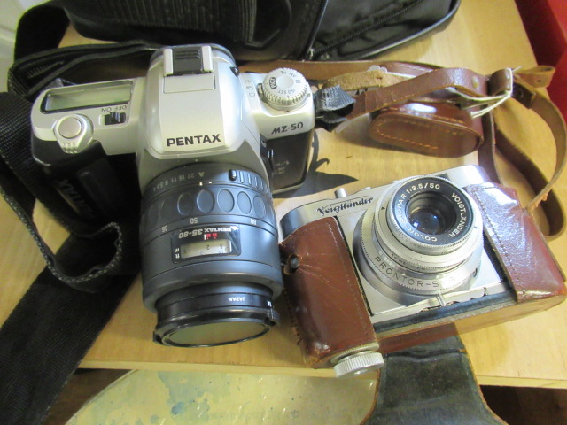 VINTAGE CAMERA AND A PENTAX CAMERA Image