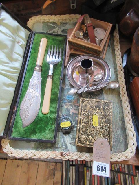 TRAY OF SILVER SPOONS ETC Image