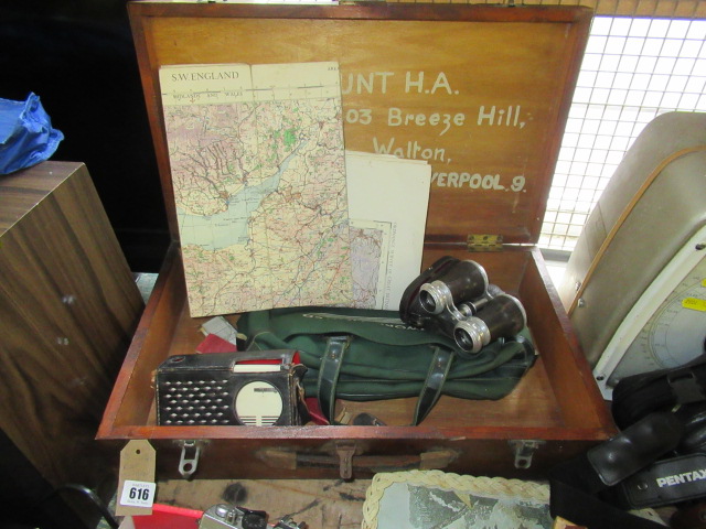 RAF WOODEN CASE AND CONTENTS Image