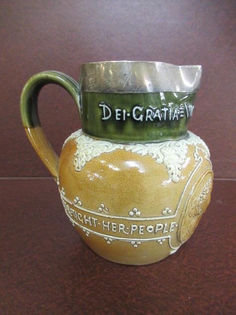 DOULTON VICTORIAN SILVER RIMMED JUG Image