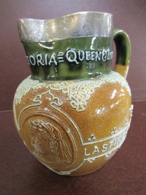 DOULTON VICTORIAN SILVER RIMMED JUG Image
