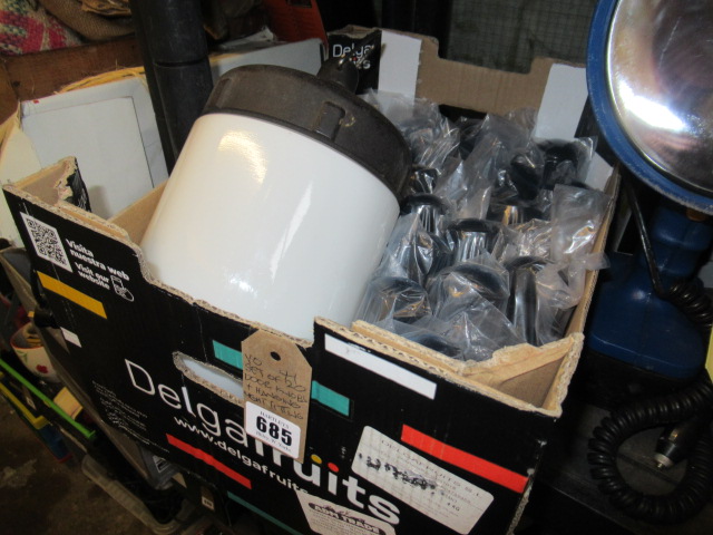 SET OF TWENTY DOOR KNOBS AND A HANGING LIGHT FITTING Image