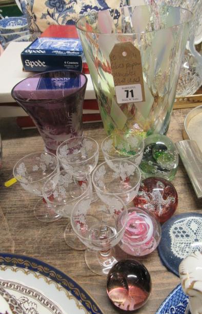 GLASS PAPERWEIGHTS AND VASES ETC Image
